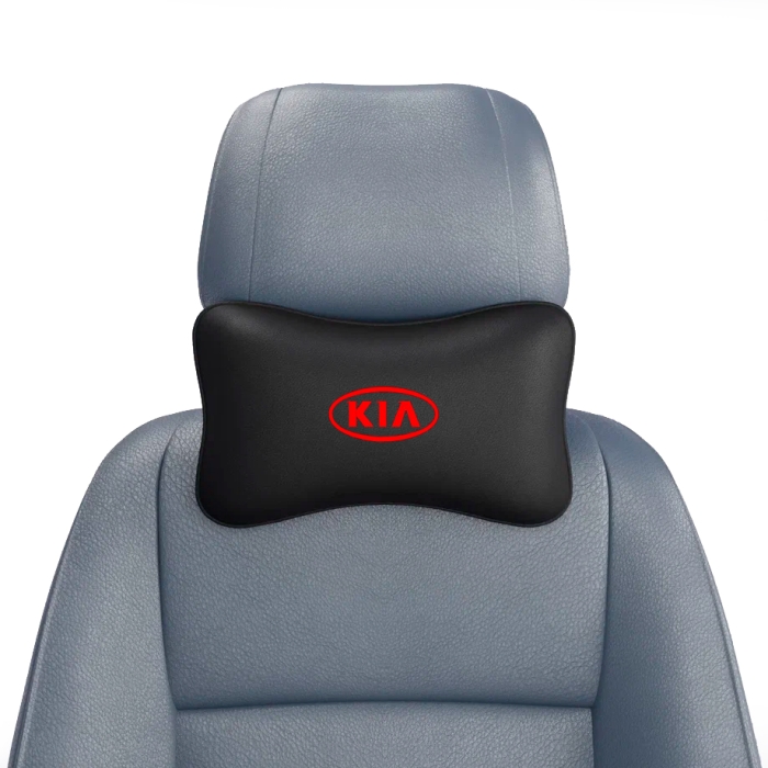 Подушки под шею Подушка под шею черная с вышивкой KIA